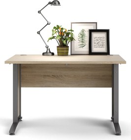 Biurko proste Prima dąb sonoma 120 szare nogi