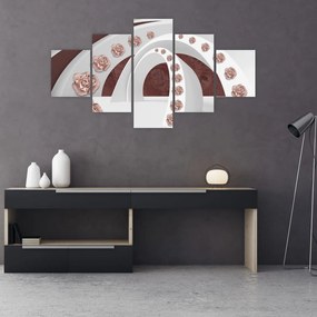 Obraz - Chmury 3D z kwiatami (125x70 cm)