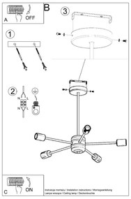 Czarna lampa wisząca 66x66 cm Benedett – Nice Lamps