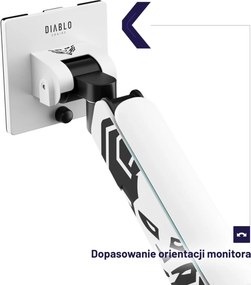 Uchwyt regulowany na monitor 49 cali LED RGB Diablo X-Arm, biało-czarny