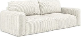 Kremowa sztruksowa rozkładana/ze schowkiem sofa 252 cm Kona – Makamii