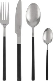 Sztućce ze stali nierdzewnej w czarno-srebrnym kolorze 24 szt. Skandi – Orion