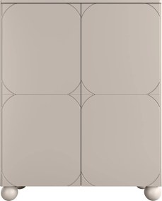 Komoda wysoka Sonatia II 120 cm dwudrzwiowa z dwoma ukrytymi szufladami - kaszmir