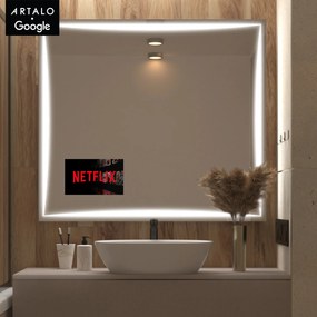 SMART LED lustro do łazienki z oświetleniem M5 premium + SmartScreen with Google TV