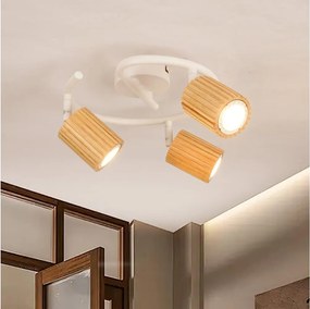 Brilagi - Oprawa punktowa MODERN WOOD 3xGU10/8W/230V drewno/biała