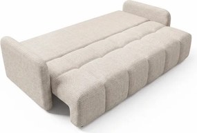 Sofa ZEN Rozkładana Dwuosobowa Beżowa Szenil Japandi