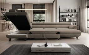 Narożnik RAVEN XL wolnostojący z funkcją spania tkanina Artico 37433 Beżowy WERSAL