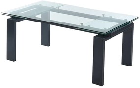 Stół do jadalni rozkładany LUBANA - Szkło hartowane i metal - Dla 8 – 10 osób
