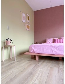 Jasnoróżowe łóżko dwuosobowe z litego drewna sosnowego ze stelażem 180x200 cm Japan – Karup Design