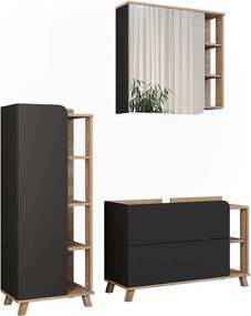 Zestaw mebli łazienkowych sonoma/antracyt 100x35x65 karen