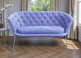 Tapicerowana i pikowana sofa muszelka Shelly