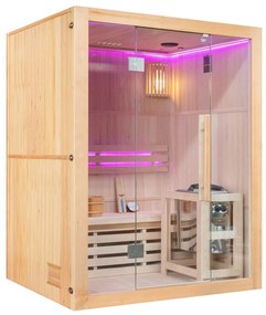 Sauna fińska wewnętrzna wysokotemperaturowa z piecem HARVIA 4,5KW z kamieniami 3-4 osobowa 150x120 CM