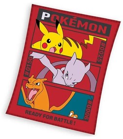Carbotex Kocyk dziecięcy Pokémon Pikachu MewToo iCharizard, 110 x 140 cm