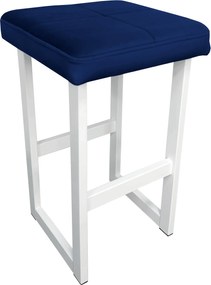 Hoker ALEX krzesło barowe tkanina Welur podstawa metalowa : Kolor Stelaża - Biały, Kolor tkaniny - VELVET - MG16, Wysokość - 60 cm