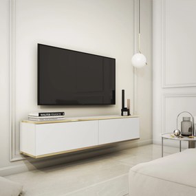 Szafka RTV wisząca VENEZIA 135 cm do Salonu pod Telewizor - Biały
