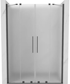 Mexen Velar Duo drzwi prysznicowe rozsuwane 160 cm, szron, gun gray szczotkowany - 871-160-000-32-66