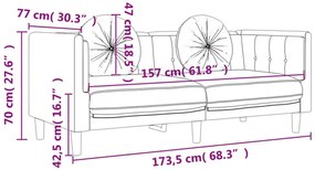 Czarna sofa 2-osobowa z poduszkami Celinda 2X