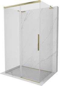 Mexen  Rox-3S L kabina prysznicowa 3-ścienna rozsuwana 100 x 70 cm, transparent, złota - 8C2L-100-070-50-00-3S