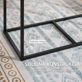 HOMCOM Zestaw stół i krzesła do jadalni kompaktowy stół kuchenny z 2 krzesłami metalowa rama do salonu | Aosom PL