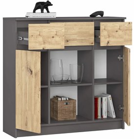 Nowoczesna komoda grafit + artisan - Nuvo