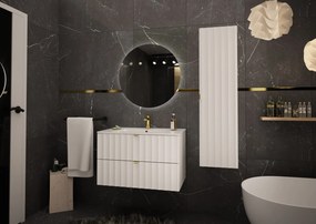 Szafka z umywalką wpuszczaną Arcos 07, biały mat, 80 cm - zestaw 3