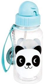 Niebieska butelka dziecięca ze słomką Rex London Miko The Panda, 500 ml