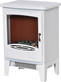 Kominek elektryczny LED kominek podłogowy z efektem płomienia 900/1800 W kolor biały | Aosom.pl