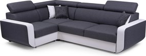 Masseno Narożnik MIRA z funkcją spania i pojemnikiem na pościel Narozniki L, Rozkładana sofa - Szary, INARI 94+MADRYT 920