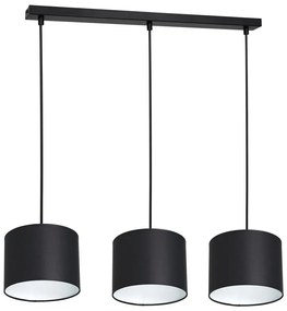 Lampa wisząca ARDEN 3xE27/60W/230V czarno-biała na linkach