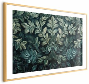 Plakat Wiktoriańskie liście 60x40 cm z ramą złotą z marginesem ARTGEIST B