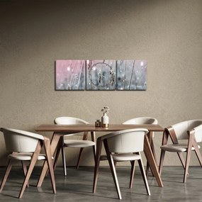 Obraz - Zimowy krajobraz (z zegarem) (90x30 cm)
