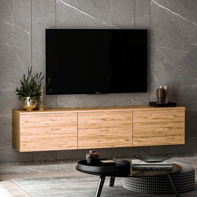 Szafka pod TV w dekorze sosny w naturalnym kolorze 160x35x32 cm Neon – Kalune Design