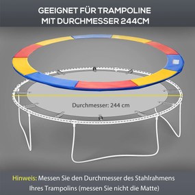 Outsunny Osłona Sprężyn do Trampoliny 244cm Wielokolorowa Bezpieczeństwo i Ochrona | Aosom PL