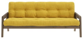 Żółta sztruksowa rozkładana sofa 204 cm Grab – Karup Design