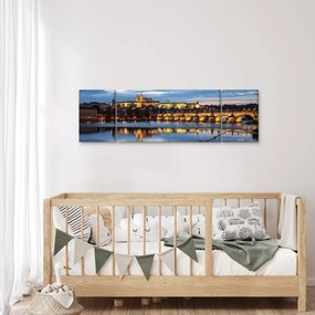 Obraz Zamku Praskiego i Mostu Karola (170x50 cm)