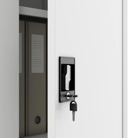 Szafa gospodarcza zamykana DAWID 900 x 1850 x 450 mm, biała