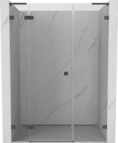 Mexen Lunar L drzwi prysznicowe uchylne lewe 130 cm, transparent, gun gray szczotkowany - 834SL-130-050-66-00-L