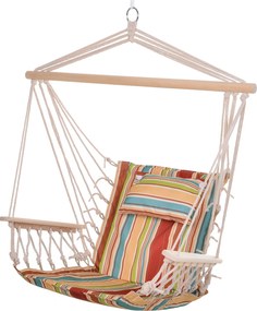 Outsunny Fotel Wiszący z Poduszką Komfortowy i Przenośny Idealny do Relaksu w Ogrodzie | Aosom PL