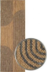 Dywan uniwersalny MIRA Łuki Brązowo Czarne 80 cm x 250 cm
