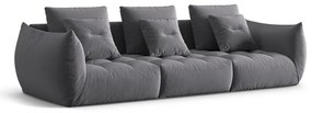 Ciemnoszara aksamitna sofa 332 cm Bloom – Micadoni