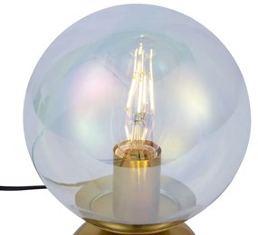 Lampa stołowa w stylu Art Deco mosiężna ze szkłem dymnym tęczowym - PallonElegancki hotelowy Oswietlenie wewnetrzne