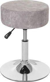 Taboret MCW-C22, taboret do makijażu,  imitacja zamszu, szary vintage