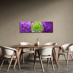 Obraz kwiatu (z zegarem) (90x30 cm)
