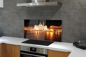 Szkło do Kuchni na Ścianę Plac przed Bazyliką Nocą