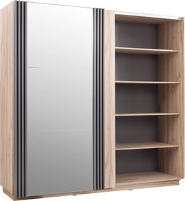 Szafa Przesuwna PUNTO 215 cm z Lustrem Szafa Dwudrzwiowa