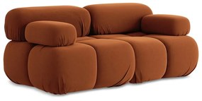 Pomarańczowa aksamitna sofa modułowa 190 cm Lokua – Makamii