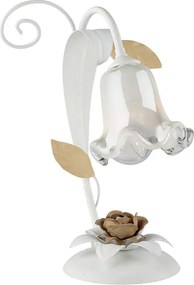 Lampa koszowa z żelaza lakierowanego na biało, 1 światło, H.34 Ø25 BL274-LT-BCO