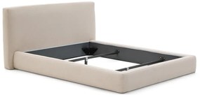 Beżowe tapicerowane łóżko dwuosobowe bez stelaża 180x200 cm Blok – Kave Home