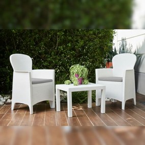 I.P.A.E-Progarden Zestaw ogrodowy AKITA, 3-częściowy, biała