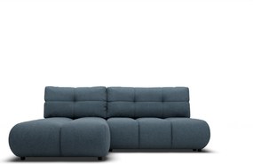 Masseno Narożnik CORSO z funkcją spania i pojemnikiem na pościel Narozniki L, Rozkładana sofa - Niebieski, NOW OR NEVER 77